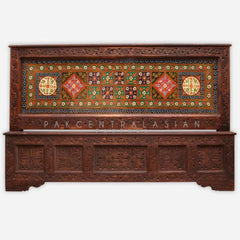 MUGHLAI HAND CARVED & PAINTED BED