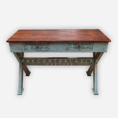 Sulemani (Carving) Study Table Turquoise