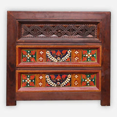 HAND CARVED & PAINTED SIDE TABLE