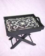 Akbari Black & White Folding Tray