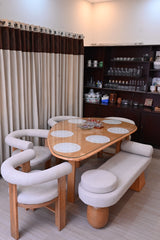 Nordic Dining Table with 4x Chairs & Bench