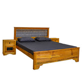 IRON JAALI BED WITH 2x SIDE TABLES