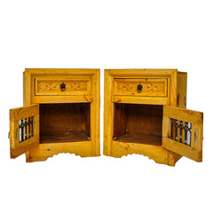 IRON JAALI BED WITH 2x SIDE TABLES