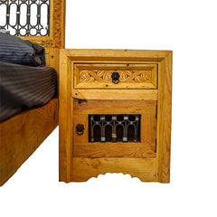 IRON JAALI BED WITH 2x SIDE TABLES