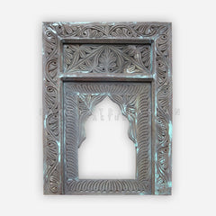 Sulemani Hand Carved Merve Mirror Turquoise
