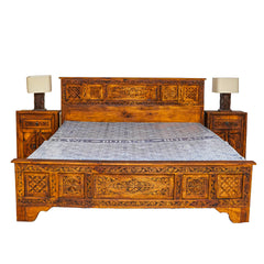 SULEMANI BED WITH 2x SIDE TABLES / 2X LAMPS