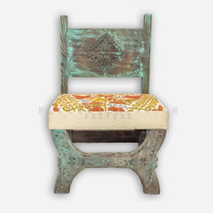 Sulemani Hand Carved X Chair Turquoise
