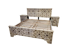 TURKAN BED WITH 2x SIDE TABLES