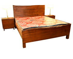 URHANI SOLID WOODEN BED WITH 2X SIDE TABLES