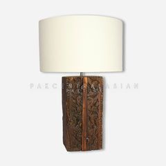 Wood Log Side Table Lamp III