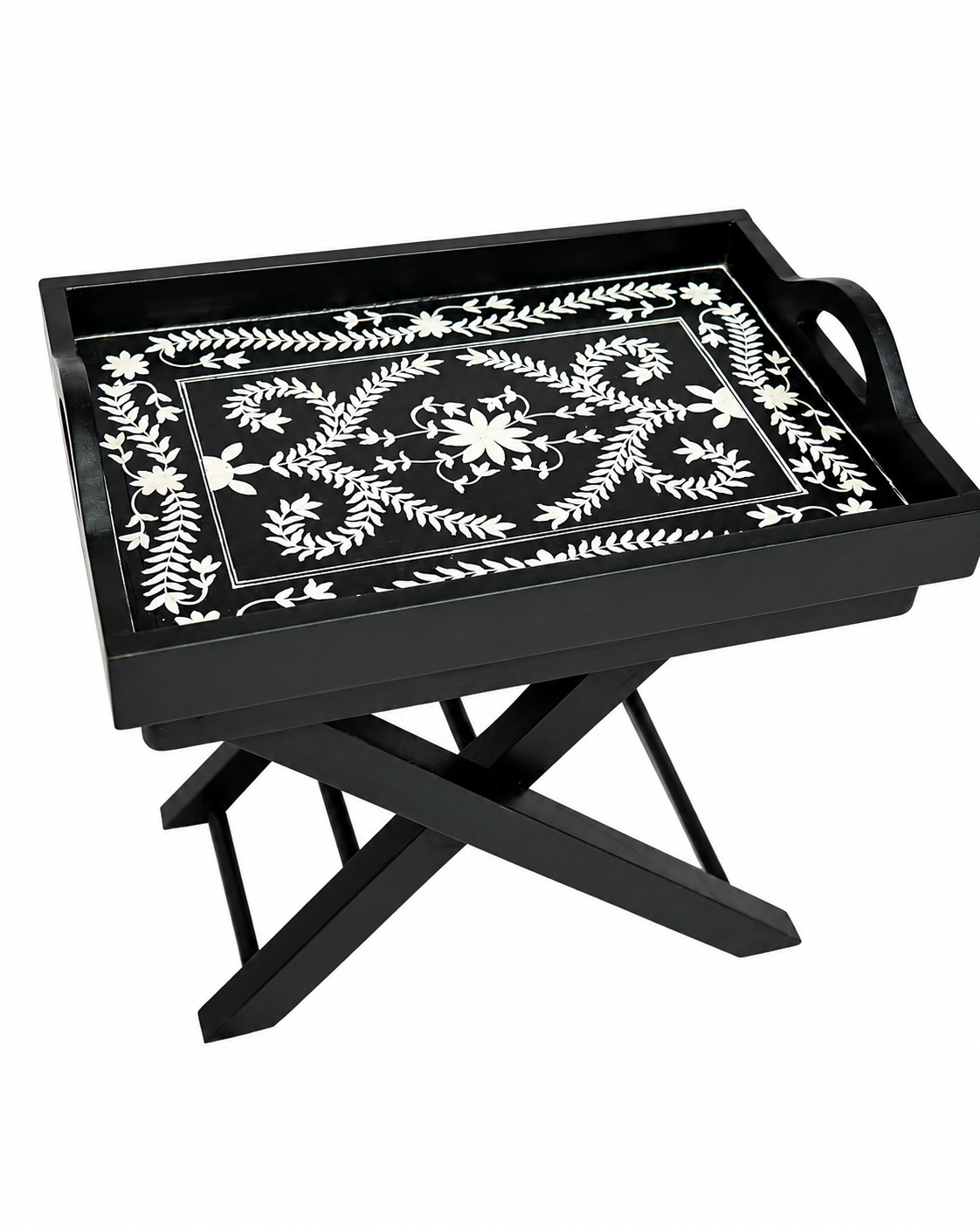 Akbari Black & White Folding Tray